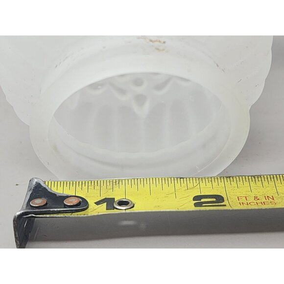 Lot Of 3 Vintage Ruffled Bell Shape Frosted Glass Shade Light Fixture - Picture 10 of 10